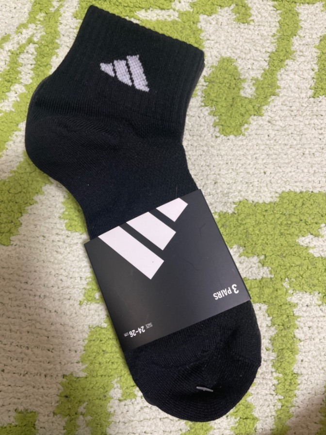 新品　靴下　くつ下　3足セット　adidas アディダス　24〜26 黒　グレー