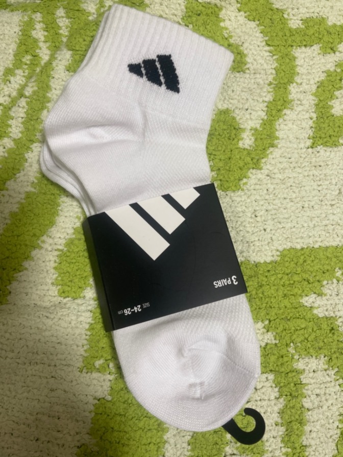 新品　靴下　くつ下　3足セット　adidas アディダス　24〜26 白