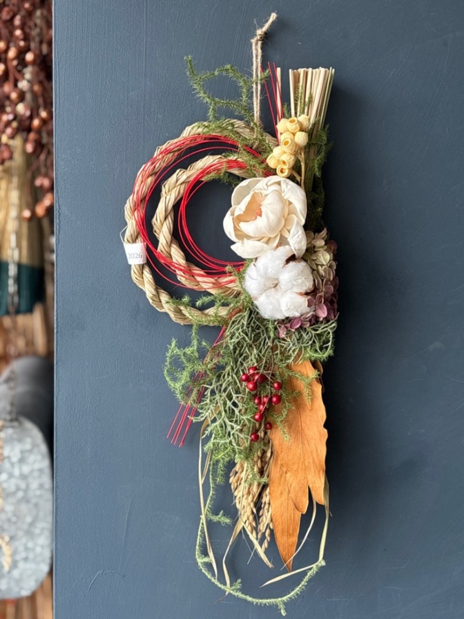 ドライフラワーのしめ飾り【２０２６】A_２