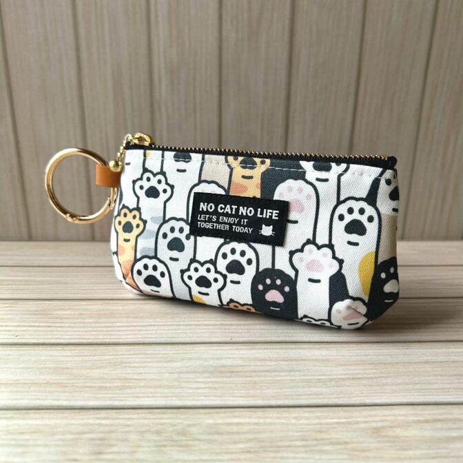 【ハンドメイド】ころりんポーチmini｜猫の手貸します♪｜カラフル｜カラビナリング付き