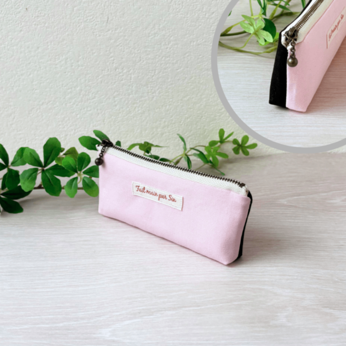 ミニミニポーチ・前後で色が変わるバイカラー【チェリーピンク