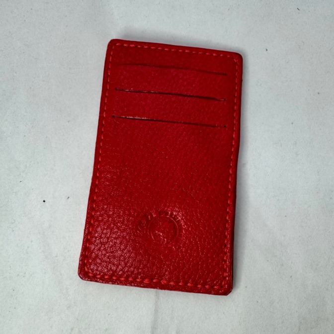 【Xmasセール】鹿革で作るやわらかフラグメントケース（レッド）