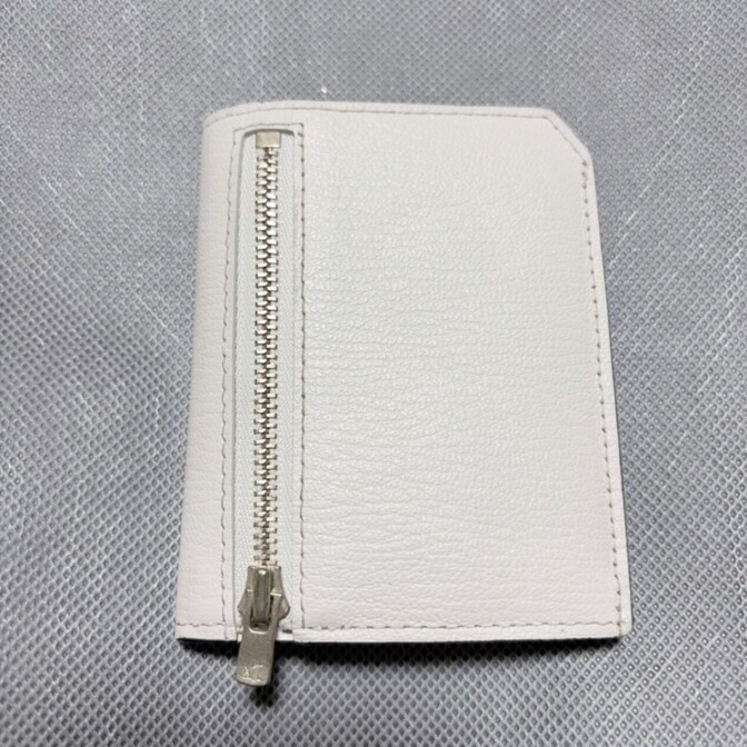 ラルコバレーノ スマートカード ウォレット 財布 ホワイト✖️ベージュ