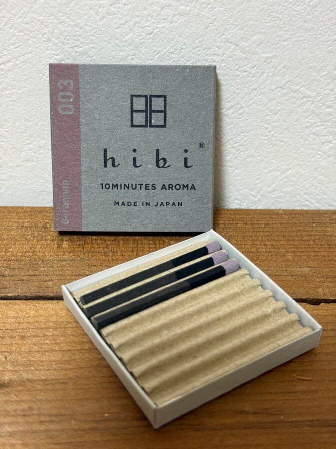 hibi（ヒビ）マッチ型お香（ゲラニウムの香り）