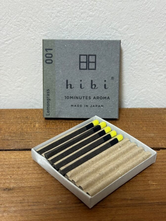 hibi（ヒビ）マッチ型お香（レモングラスの香り）
