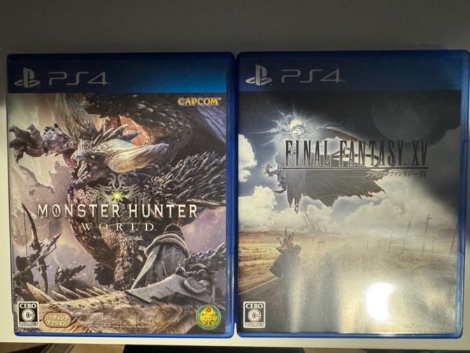 PS4ソフト2本セット
・モンスターハンター：ワールド
・ファイナルファンタジーXV