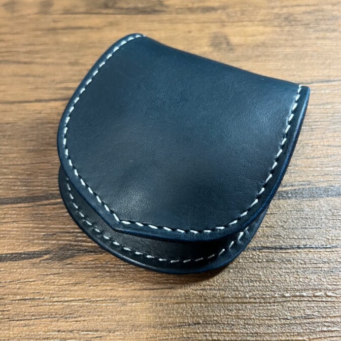 【ハンドメイド】馬蹄型コインケース（紺）