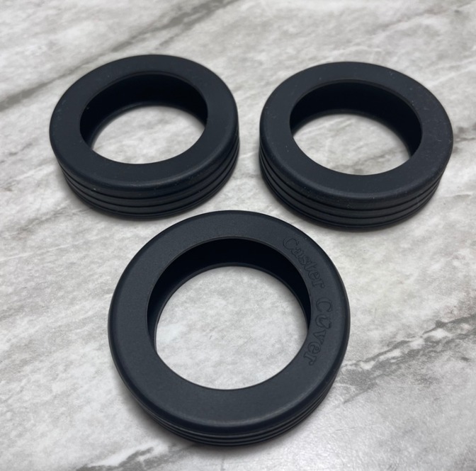 キャリーケース用 タイヤカバー 3個セット／ブラック／静音・床キズ防止