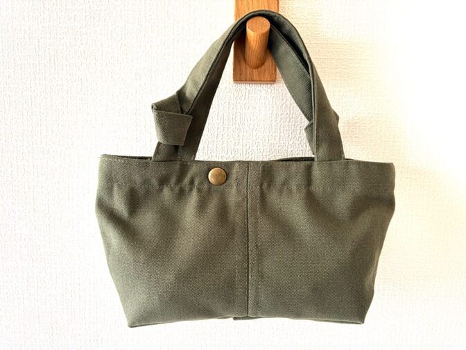 めっちゃ小さなバック♪ 帆布のミニトートバッグ（内ポケット付き）