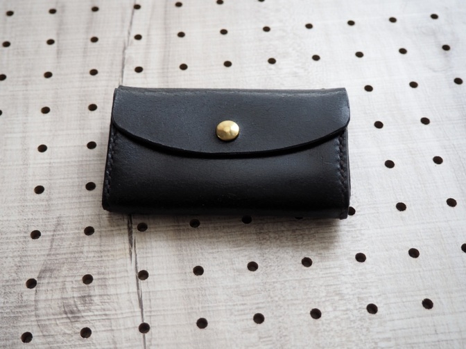 【ハンドメイド】黒の名刺入れ　コードバン