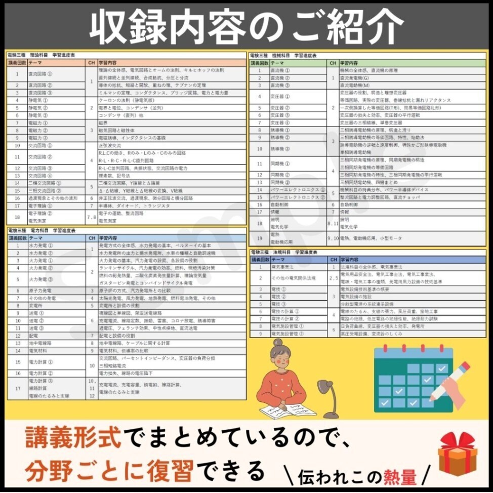 3月試験に間合う】電験三種 フルカラー暗記シート+まとめノート（全