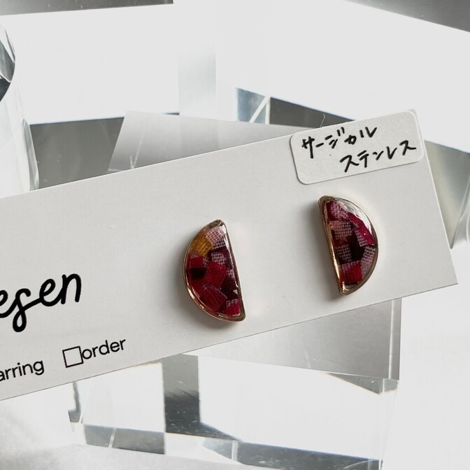 【1.5センチの月🌖】ピアス（程よく甘く優しいピンク）