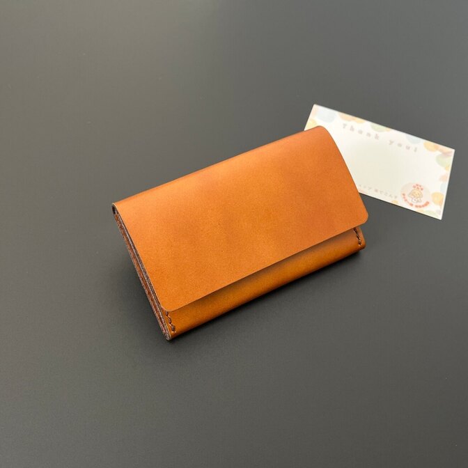 本革 名刺入れ 手縫い キャメル メンズ レディース