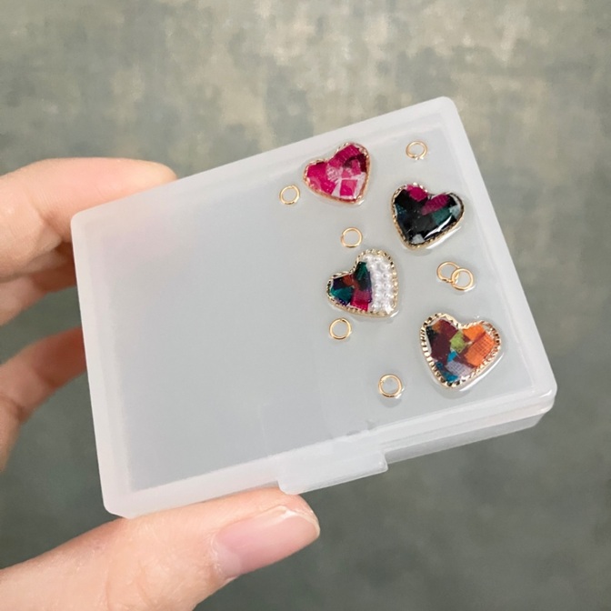 【ハンドメイド】アフリカ布を使った小粒ハートの小物ケース♡