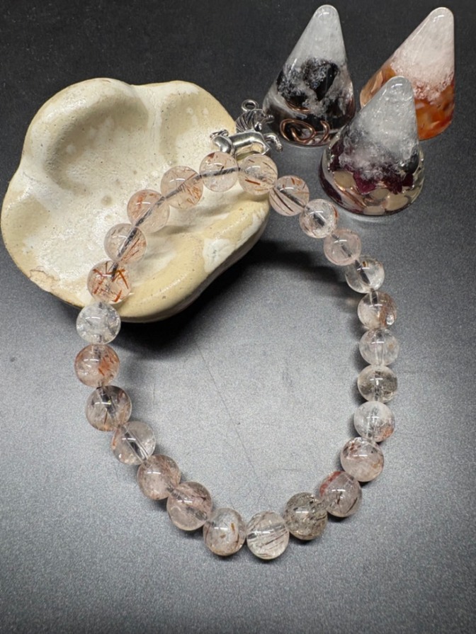 天然石 パワーストーン　ブレスレット　ゴールデンエピドート　7㎜ 3003