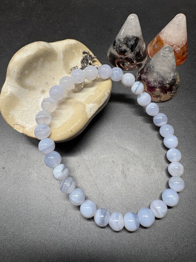 天然石 パワーストーン　ブレスレット　ブルーレース　6㎜ 3013