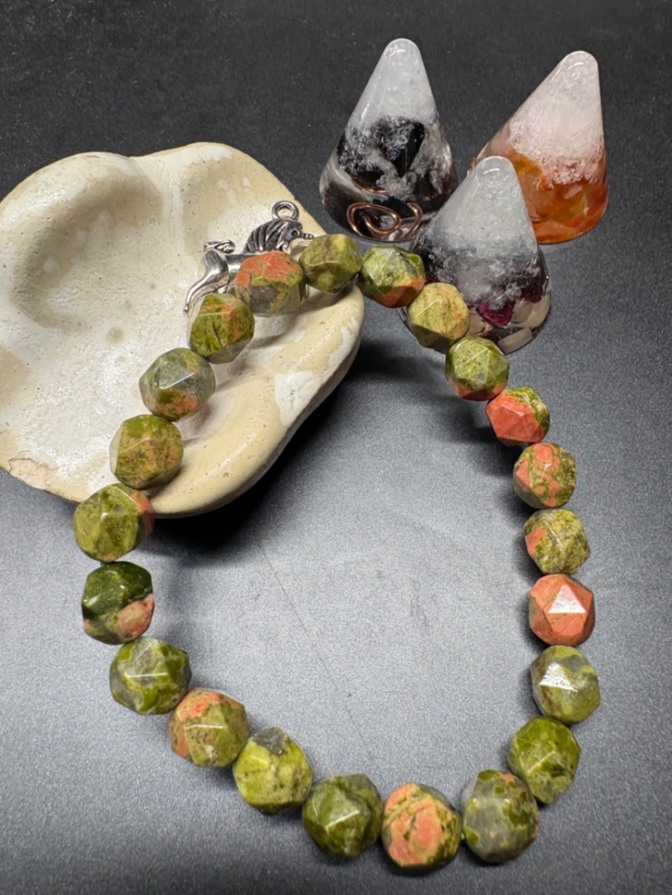 天然石 パワーストーン　ブレスレット　ユナカイト 3016