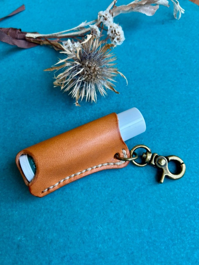 【ハンドメイド】本革リップクリームケース