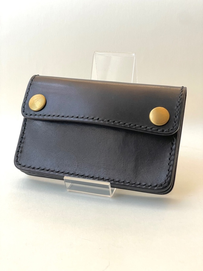 ショートトラッカーウォレット｜三層タイプ｜本革（牛革）ヌメ革 ×手縫い×真鍮金具