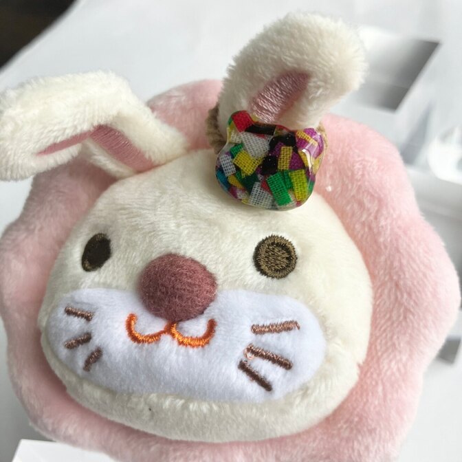 【ハンドメイド】アフリカ布のミニヘアゴム🦁　くまさん🧸と六角形🟢の2点セット 何度でも使える◎