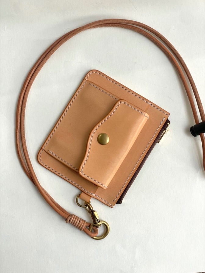 姫路レザー ネックウォレット ヌメ革 ユニセックス 本革　植物タンニン　ミニ財