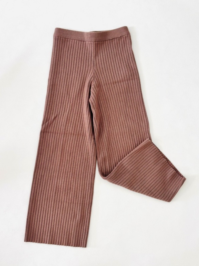 リブパンツ ルームウェア 厚手 リラックスウェア