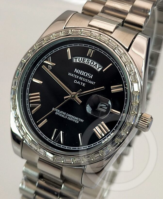 待望のガラスベゼルで知的洗練性が加速【ハイステイタス系/新品】デイデイト機能(日付/曜日W表示) 黒