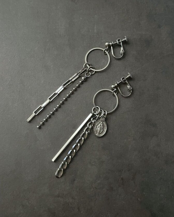 メダイイヤリング（シルバー）S004