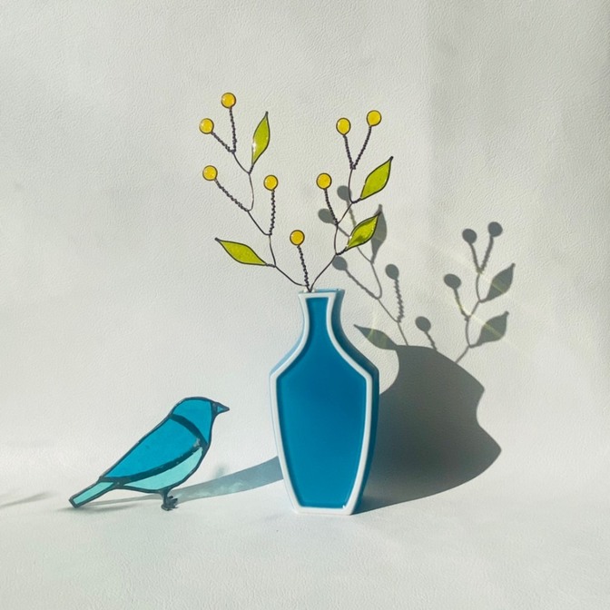 光をまとうミモザのミニスワッグ＊一輪挿しサイズ＊