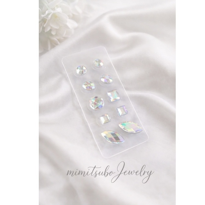 耳つぼジュエリー10粒セット♪白系オーロラカラー♪