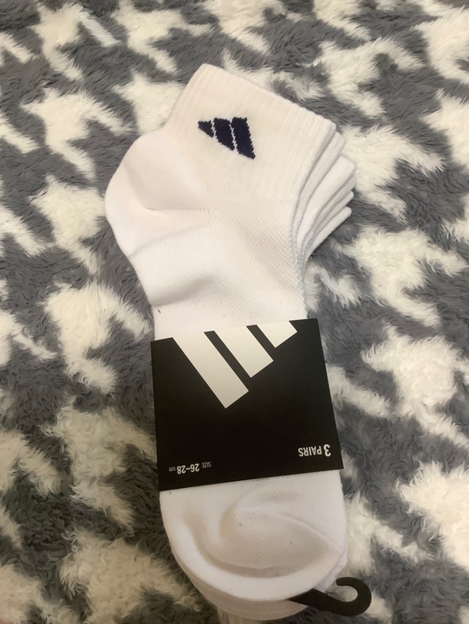 新品　靴下　くつ下　3足セット　adidas アディダス　26-28  白