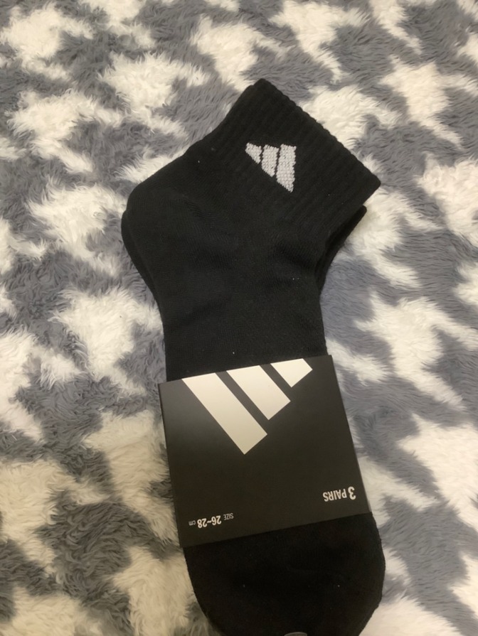 新品　靴下　くつ下　3足セット　adidas アディダス　黒　26-28