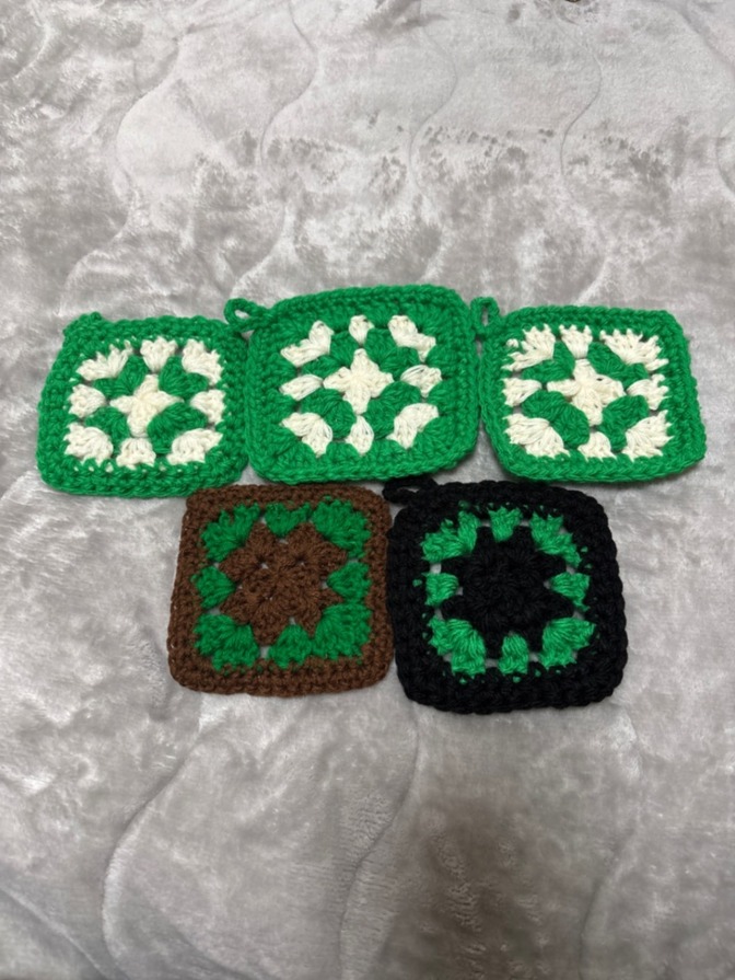 【ハンドメイド】エコたわし キッチン雑貨 水回り 掃除グッズ  グリーン ミックス10枚