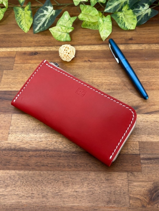 L型ファスナー　ロングタイプ｜本革／グレージングヌメ／手縫い