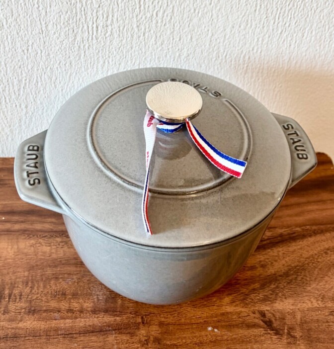 【美品】STAUB ラ・ココット de gohan 16cm グレー IH対応 ご飯鍋 付属品完備