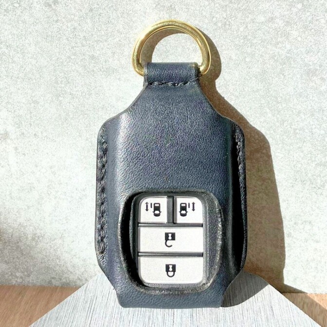 HONDA スマートキーケース 本革 ヌメ革 手染め ハンドメイド 黒