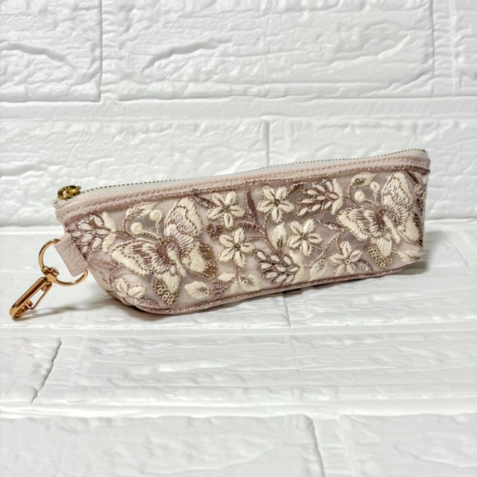 インド刺繍リボン🎀20cmファスナーポーチ⑳