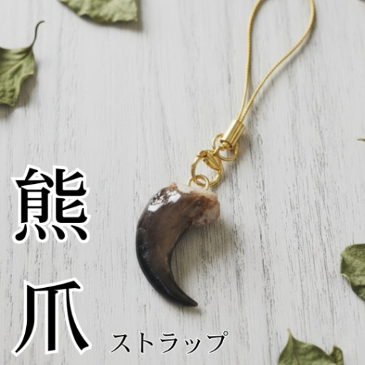 【青森・白神山地】 熊の爪ストラップ【ハンドメイド】