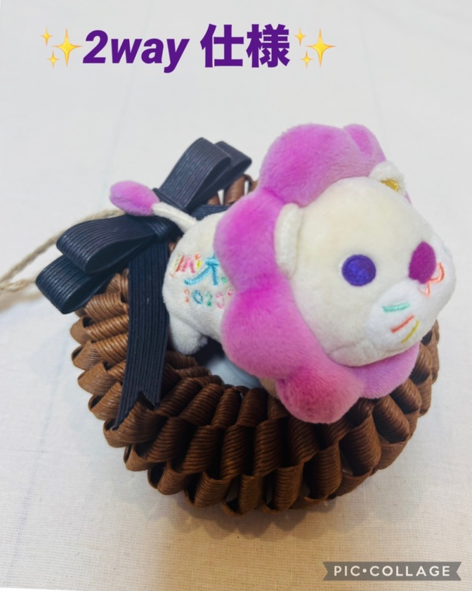 🌹学長ぬいぐるみ専用✨2way リース＆座布団🌹 落下防止ガード付き(マロン➕リボン)