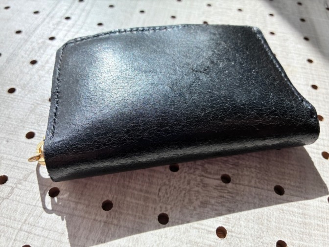 【本革 ハンドメイド】小銭入れ ブラック 男女兼用