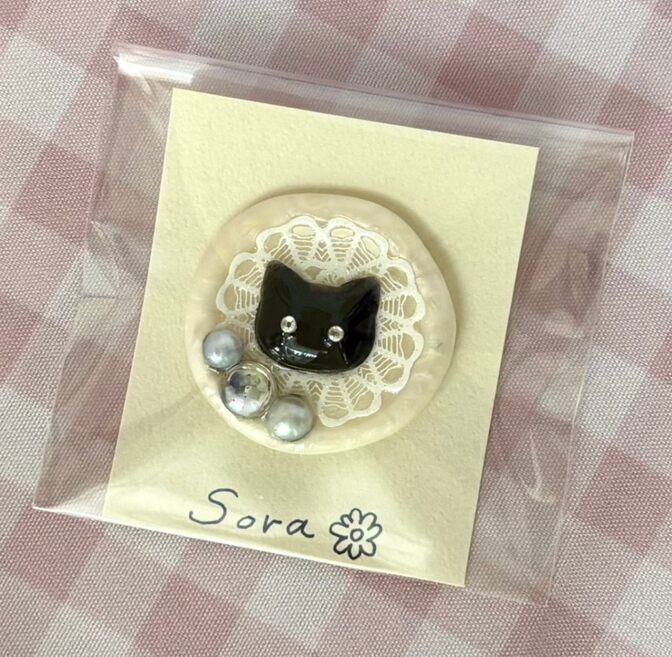 シーリングスタンプシール　レジン黒猫ちゃん