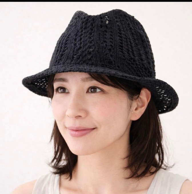 INGNI イング レース ハット 黒 ブラック 春夏 帽子 軽い　未使用