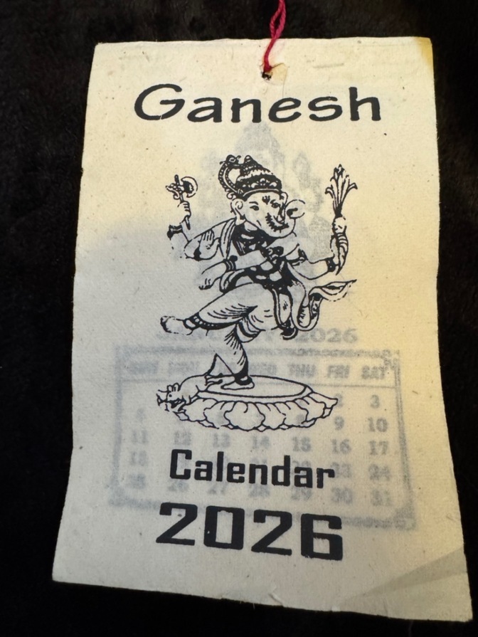 2026年　カレンダー　ガネーシャ