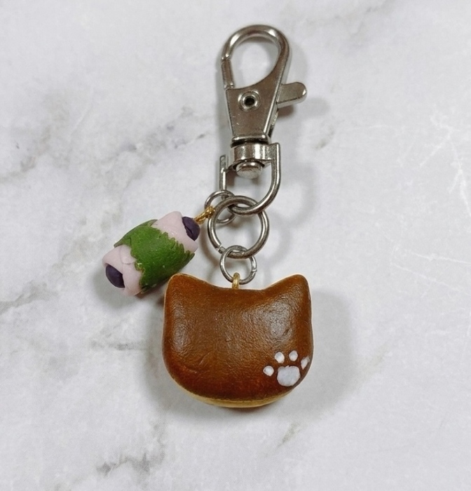 【ハンドメイド】どら焼き　ミニチュアフード📛名札チャーム