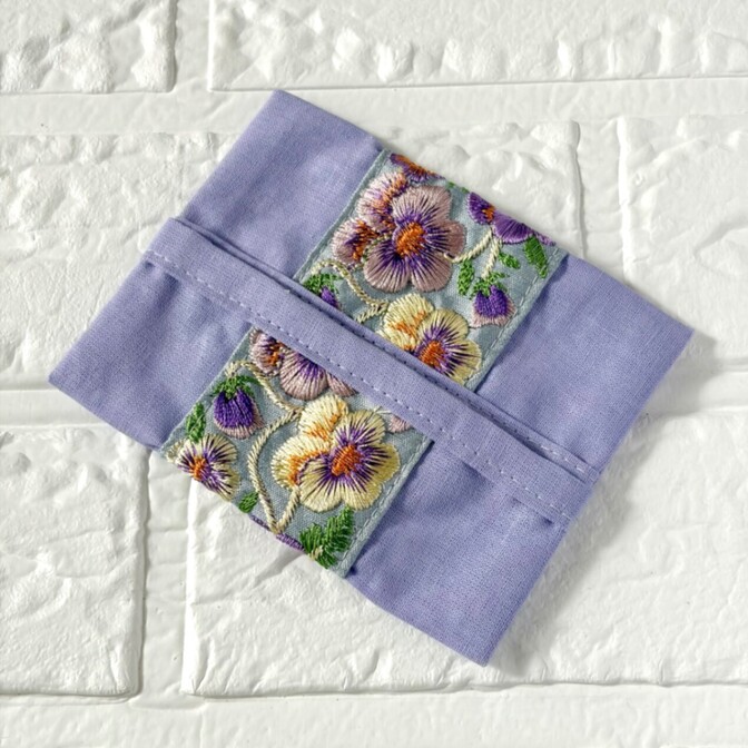 インド刺繍リボン🎀ポケットティッシュカバー①