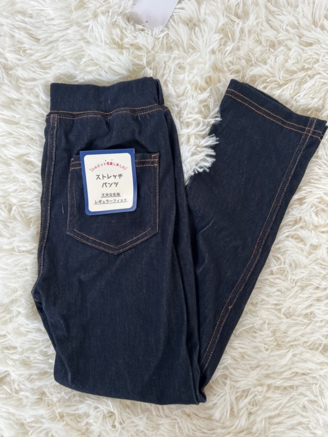 【難あり】　西松屋 ストレッチパンツ 130 デニム風 伸縮性◎　長ズボン　ズボン　新品　未使用