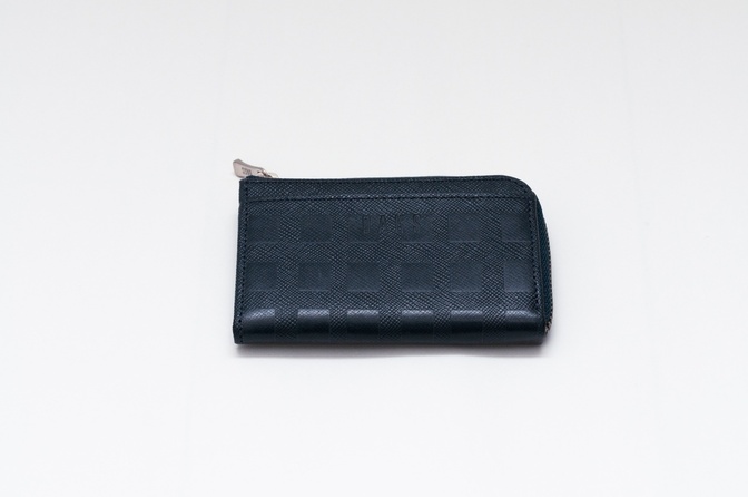 【美品】DAKS ダックス レザーコインケース ネイビー チェック柄 小銭入れ
