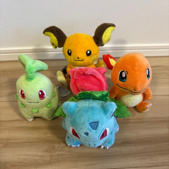 【4体セット】ポケモン ぬいぐるみ フシギダネ ヒトカゲ ライチュウ チコリータ✨