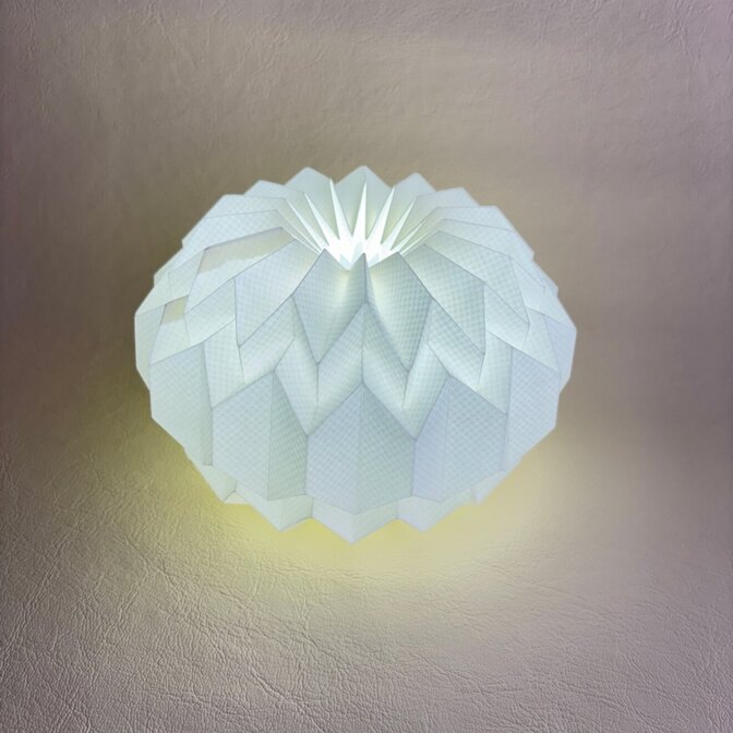 【ハンドメイド】 折り上げのランプシェード　SAZANAMI　ペーパークラフト