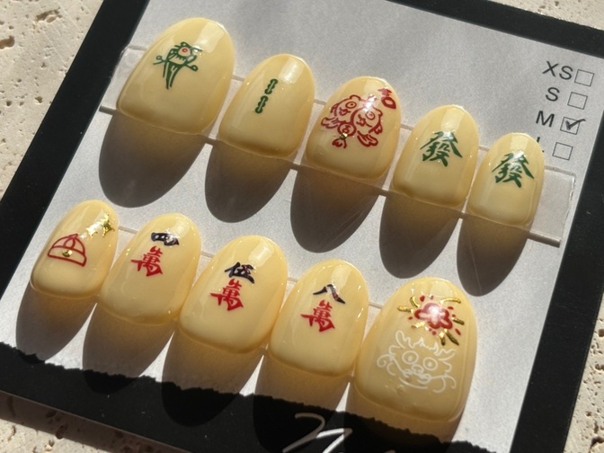 【ハンドメイド】ネイルチップMサイズ 〜 麻雀 〜